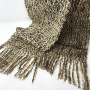 Open Weave Faux Fur Boa Scarf, Long Interweaved Knit Scarf, Bohemian Scarf
